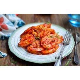 Tôm hấp sốt cà chua ( Tôm sú)